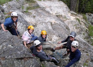 Family climbing school at Hidden Falls  Photo: Nat Patridge